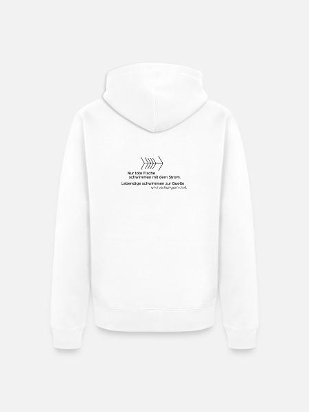 Mit dem Strom - Unisex Premium Bio Zip Hoodie - Weiß