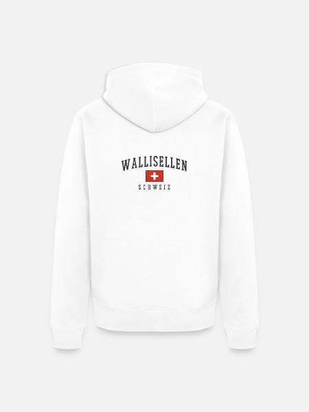 Wallisellen Schweiz Emblem mit Schweizer Flagge - Unisex Premium Bio Zip Hoodie - Weiß