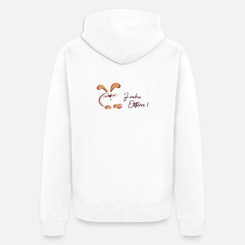 Lapin de Pâques et œuf - Veste à capuche bio Premium Unisexe - blanc