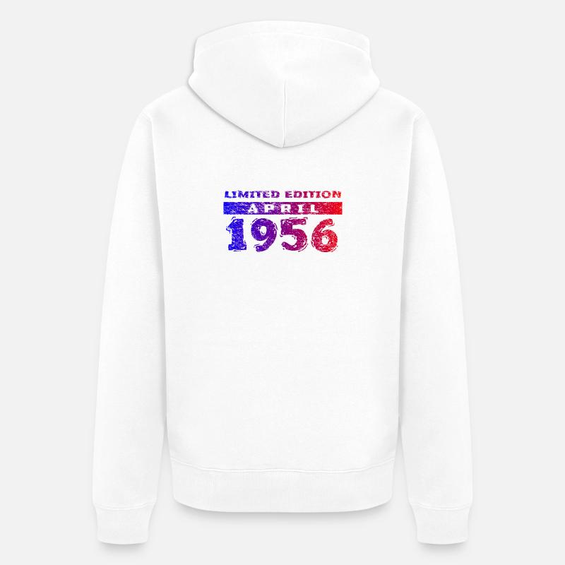 70e anniversaire Édition Limitée 04/1956 - Veste à capuche bio Premium Unisexe - blanc