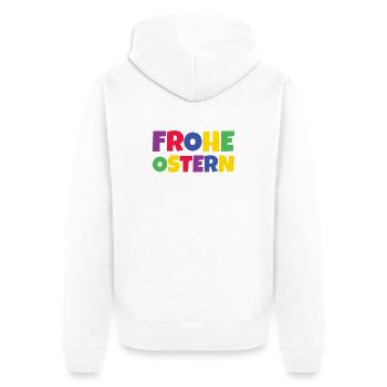 Frohe Ostern Bunte Schrift Typographie - Unisex Premium Bio Zip Hoodie - Weiß - Hinten - Thijin (182cm)