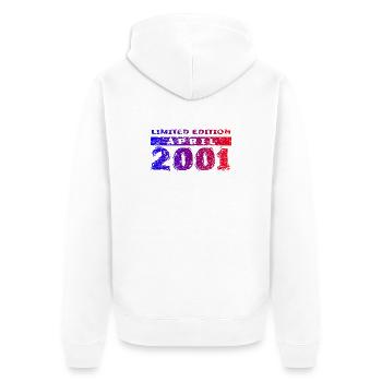 25e anniversaire Édition Limitée 04/2001 - Veste à capuche bio Premium Unisexe - blanc - Dos - Thijin (182cm)