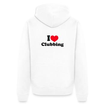 I Love Clubbing - Unisex Premium Bio Zip Hoodie - Weiß - Hinten - Thijin (182cm)
