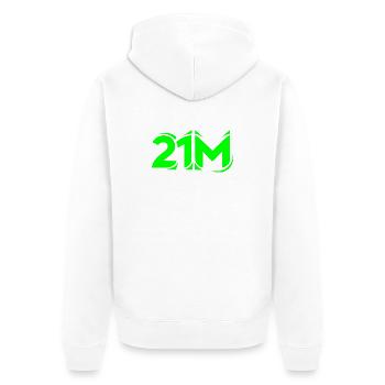 Symbole crypto de 21 millions pour les fans de Bitcoin - Veste à capuche bio Premium Unisexe - blanc - Dos - Thijin (182cm)