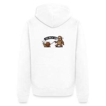 Zieh Nicht So Sloth Snail Funny German Animal  - Unisex Premium Bio Zip Hoodie - Weiß - Hinten - Thijin (182cm)