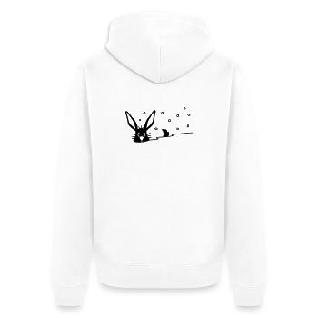 Un lapin mignon dans la neige - Veste à capuche bio Premium Unisexe - blanc - Dos - Thijin (182cm)