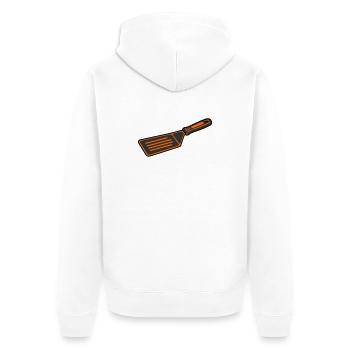 Grillwender BBQ Spachtel Grillmeister Kochen - Unisex Premium Bio Zip Hoodie - Weiß - Hinten - Thijin (182cm)