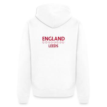 England Leeds Football Line - Unisex Premium Organic Zip Hoodie - white - Back - Thijin (182cm)