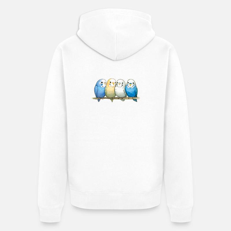 Perruches ondulées - Veste à capuche bio Premium Unisexe - blanc