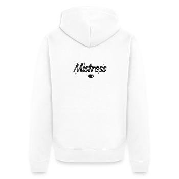 Mistress Black - Unisex Premium Bio Zip Hoodie - Weiß - Hinten - Thijin (182cm)