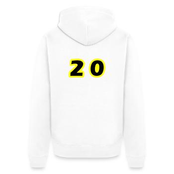 20 Number Symbol - Unisex Premium Organic Zip Hoodie - white - Back - Thijin (182cm)