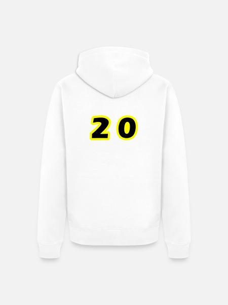20 Symbole numérique - Veste à capuche bio Premium Unisexe - blanc