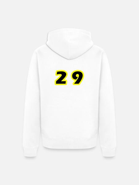 29 Symbole numérique - Veste à capuche bio Premium Unisexe - blanc
