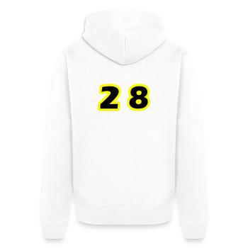 28 Symbole numérique - Veste à capuche bio Premium Unisexe - blanc - Dos - Thijin (182cm)