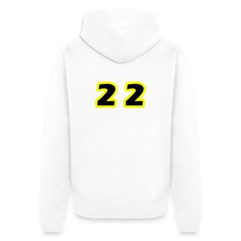 22 Zahl symbol - Unisex Premium Bio Zip Hoodie - Weiß - Hinten - Thijin (182cm)