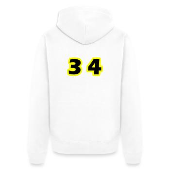 34 Symbole numérique - Veste à capuche bio Premium Unisexe - blanc - Dos - Thijin (182cm)