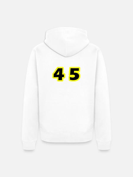45 Number symbol - Unisex Premium Organic Zip Hoodie - white