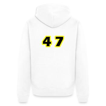 47 Zahl symbol - Unisex Premium Bio Zip Hoodie - Weiß - Hinten - Thijin (182cm)
