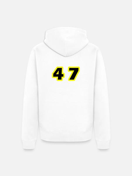 47 Symbole numérique - Veste à capuche bio Premium Unisexe - blanc