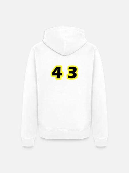 43 Number symbol - Unisex Premium Organic Zip Hoodie - white