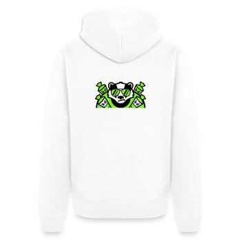 Logo des cornets de sucre blaireaux - Veste à capuche bio Premium Unisexe - blanc - Dos - Thijin (182cm)