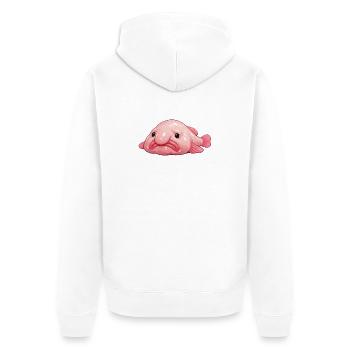 Blobfish - Unisex Premium Organic Zip Hoodie - white - Back - Thijin (182cm)