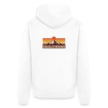 Bündner - Unisex Premium Bio Zip Hoodie - Weiß - Hinten - Thijin (182cm)