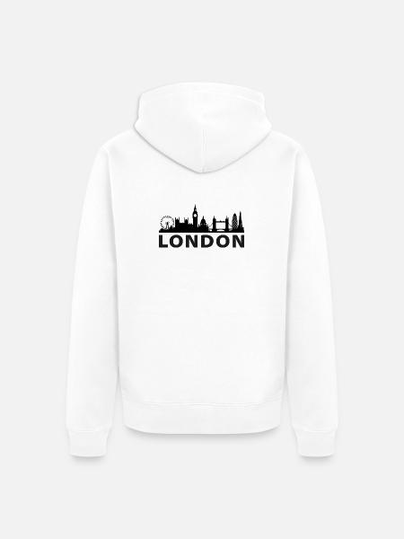 London Skyline - Unisex Premium Organic Zip Hoodie - white