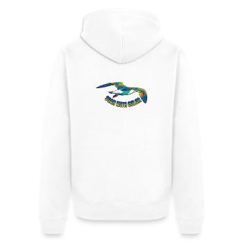 Vol d’oiseaux coloré – graphique vectoriel - Veste à capuche bio Premium Unisexe - blanc - Dos - Thijin (182cm)