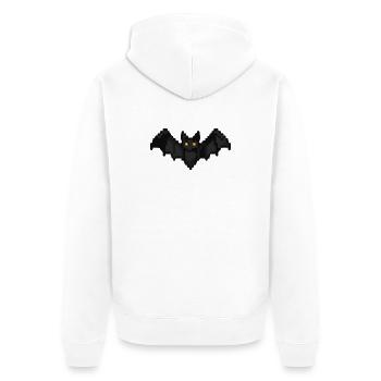 Fledermaus Pixel - Unisex Premium Bio Zip Hoodie - Weiß - Hinten - Thijin (182cm)