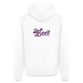 Buh! Geister und Fledermäuse. - Unisex Premium Bio Zip Hoodie - Weiß - Hinten - Thijin (182cm)