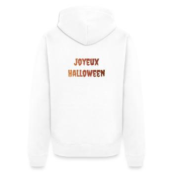 HALLOWEEN. KÜRBIS. KÜRBIS-HALLOWEEN. - Unisex Premium Bio Zip Hoodie - Weiß - Hinten - Thijin (182cm)