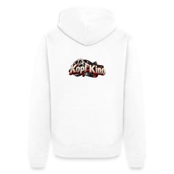Kopf Kino Filmlogo mit Reel - Unisex Premium Bio Zip Hoodie - Weiß - Hinten - Thijin (182cm)
