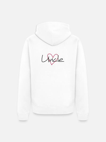 Uncle Herz - Unisex Premium Bio Zip Hoodie - Weiß