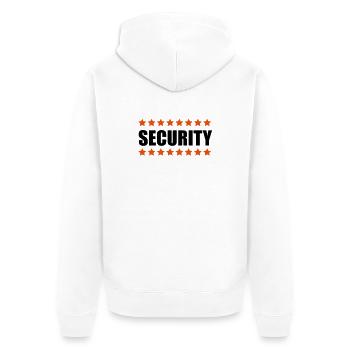 Security - Unisex Premium Organic Zip Hoodie - white - Back - Thijin (182cm)