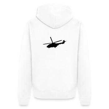 Hubschrauber - Unisex Premium Bio Zip Hoodie - Weiß - Hinten - Thijin (182cm)