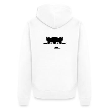 katze - Unisex Premium Bio Zip Hoodie - Weiß - Hinten - Thijin (182cm)