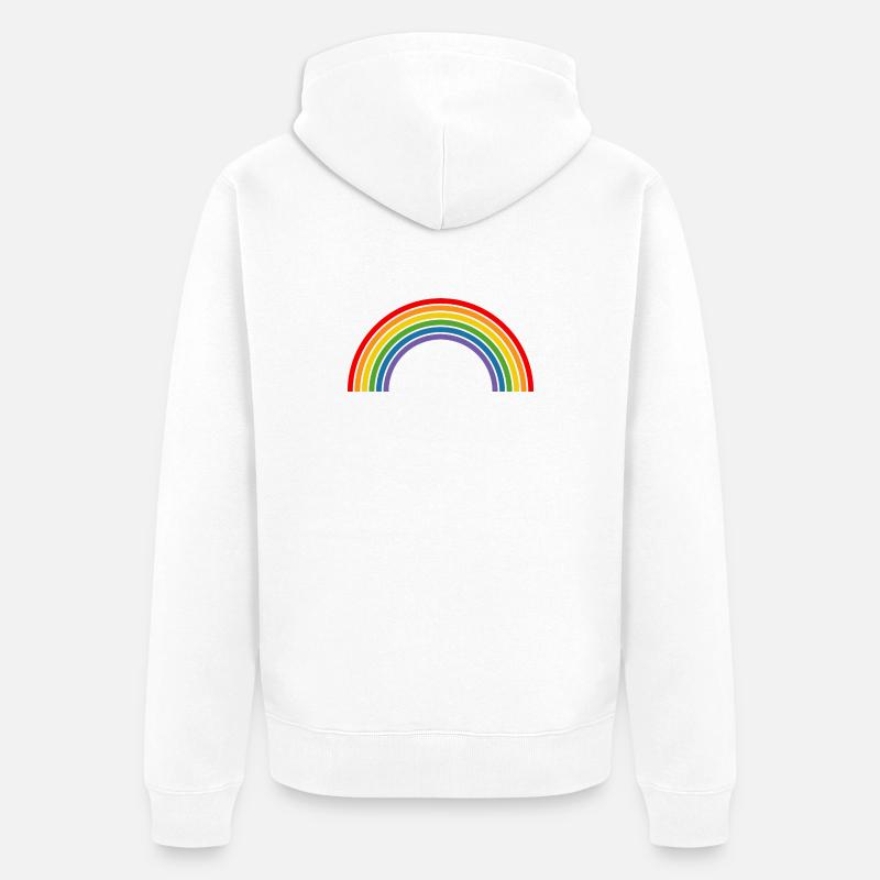 Rainbow - Unisex Premium Organic Zip Hoodie - white