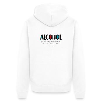 Alcohol - Unisex Premium Organic Zip Hoodie - white - Back - Thijin (182cm)