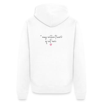 Katze Haustier Katzenhaar Katzen lustig Geschenk - Unisex Premium Bio Zip Hoodie - Weiß - Hinten - Thijin (182cm)