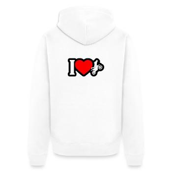 I Heart Motocross Jump - Unisex Premium Organic Zip Hoodie - white - Back - Thijin (182cm)