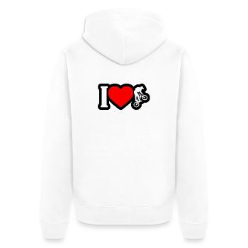 I Love Cycling - Unisex Premium Organic Zip Hoodie - white - Back - Thijin (182cm)
