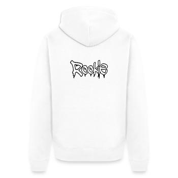Graffiti Style Rookie Text Design - Unisex Premium Organic Zip Hoodie - white - Back - Thijin (182cm)