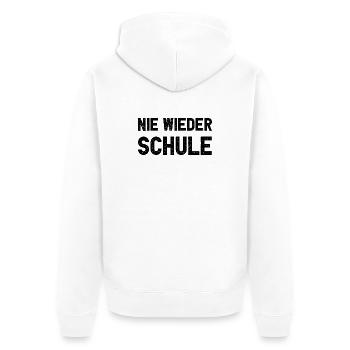 Nie Wieder Schule Lustiges Abitur Schulabschluss - Unisex Premium Bio Zip Hoodie - Weiß - Hinten - Thijin (182cm)
