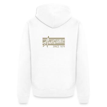 Génial depuis 1974 Anniversaire Rétro - Veste à capuche bio Premium Unisexe - blanc - Dos - Thijin (182cm)