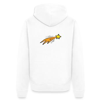 Star Trail Neon-Rakete - Unisex Premium Bio Zip Hoodie - Weiß - Hinten - Thijin (182cm)