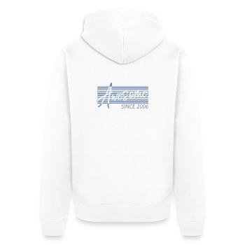 Awesome Since 2006 - Unisex Premium Bio Zip Hoodie - Weiß - Hinten - Thijin (182cm)