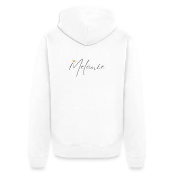Melanie Princess Crown Girl Aesthetic Shirt - Unisex Premium Organic Zip Hoodie - white - Back - Thijin (182cm)