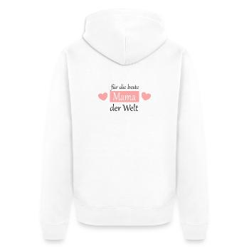 Muttertags Geschenk Mutter Muttertag Geschenkidee  - Unisex Premium Bio Zip Hoodie - Weiß - Hinten - Thijin (182cm)