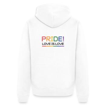 LGBTQ-Pride-Monat - Pride. Liebe ist Liebe - Unisex Premium Bio Zip Hoodie - Weiß - Hinten - Thijin (182cm)